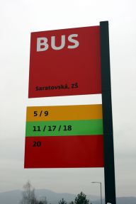 Zastávka Ku štvrtiam-BAUMAX na znamenie od 1.6.2011